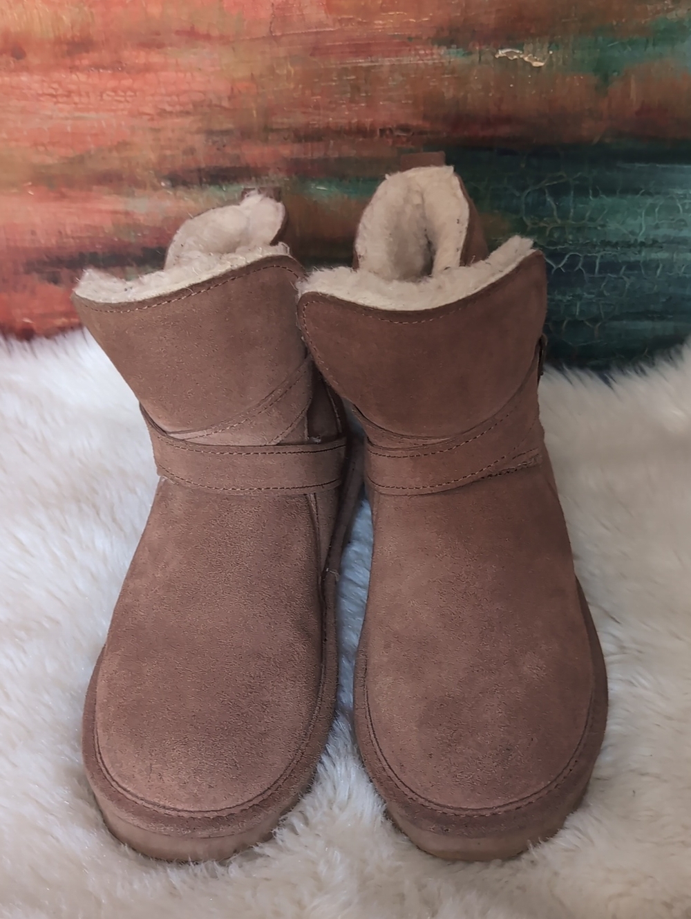 Bearpaw Brown Suede Winter Boots with Sherpa Lining 8